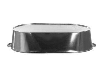 galvanized metal basin with handles, bathtub, laundry and washing container, insulated on a white background