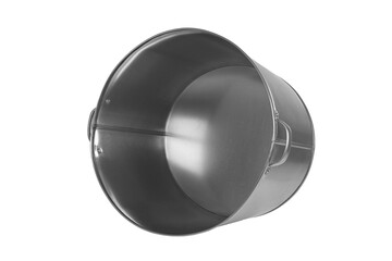 galvanized metal basin with handles, bathtub, laundry and washing container, insulated on a white background