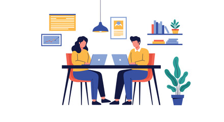 Team collaborating on laptops in bright, modern office, planning strategy for success and growth, innovative work environment for creative minds