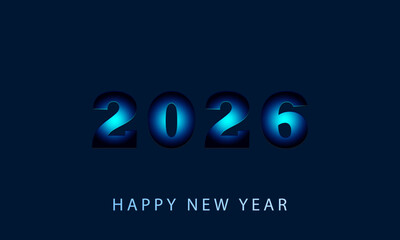 2026 New Year blue neon typography