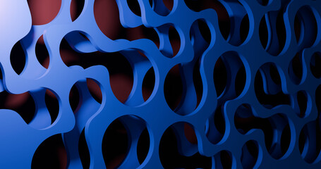 abstract 3d background with blue circles hole