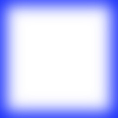Fototapeta premium Blue frame blur gradient square vignette neon glow shine light soft simple plain empty border shape isolated png