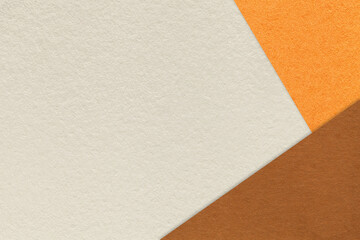 Abstract beige, orange and brown paper background with copy space. Template for presentation, banner, card design