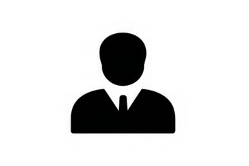 Silhouette of a businessman icon simple flat vector glyph isolated on white background for user interface design