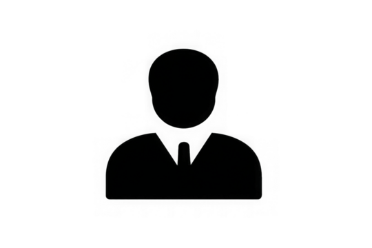 Silhouette of a businessman icon simple flat vector glyph isolated on white background for user interface design