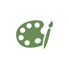 Palette brush icon. Art creativity symbol. Painting tool vector. Artist work element.