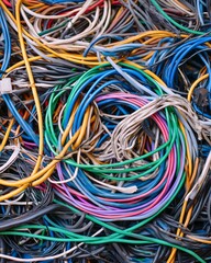 Colorful tangled wires