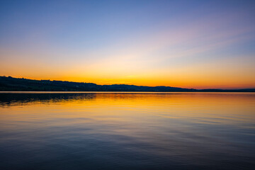 Sunset over Lake Sempach, Switzerland