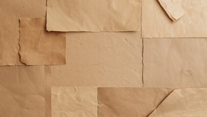 Abstract Composition of Brown Paper Forms, Subtle Textures and Shadows.
