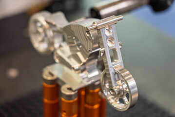 3d precision measurement on machine quality control parts. Measuring machine for finished parts after cnc machining. Measuring machine. 3D coordinate measuring machine