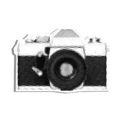 vintage photo camera halftone