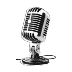 Retro vintage microphone isolated on white