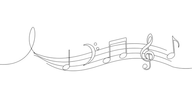 minimalist music notes on staff clip art preview