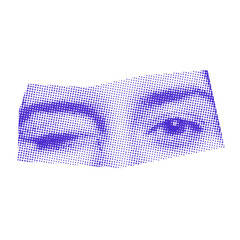 Woman face expression sticker cutout