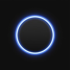 Obraz premium Blue neon glowing circle