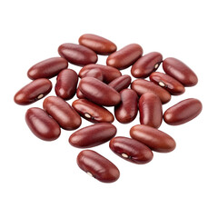 Close-up of a pile of dry, dark red kidney beans on a black background