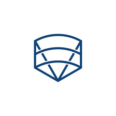 abstact shape outline stroke hexagon concept