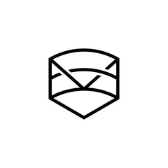 abstact shape outline stroke hexagon concept