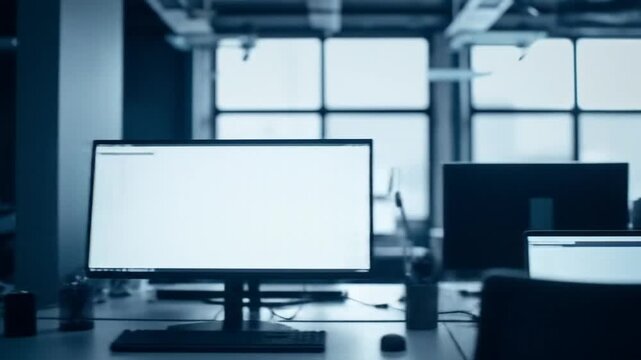 Office printing room with multiple printers and organized workspace during the day. 4k videos