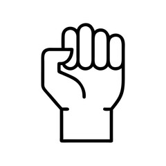 Obraz premium Raised fist icon vector symbolizing equality and empowerment 
