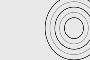 Fototapeta premium Abstract monochrome concentric circles on a light gray background, concept of icon vector 