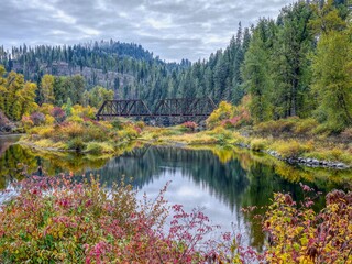  St. Joe river in autumn in Idaho.