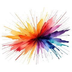 Watercolor explosion of vibrant colors against a black backdrop