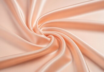 Elegant flowing apricot silk fabric creating a mesmerizing swirl pattern