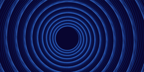 Abstract blue background with glowing curved lines. Shiny blue swirl curve lines design. Spiral lines. Geometric oval pattern. Futuristic technology concept. Vector illustration