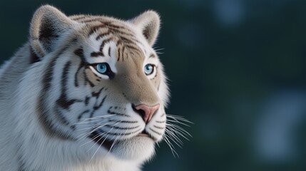 White tiger portrait in natural environment
