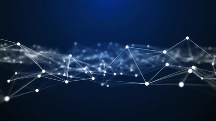 Flowing plexus network connection, seamless loop technology motion background - Powered by Adobe