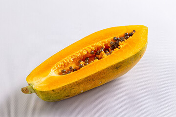 Ripe sweet papaya fruit slice