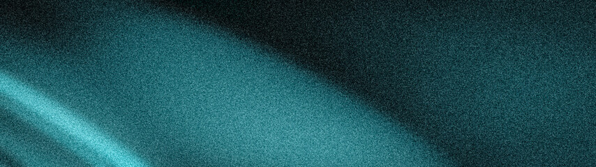 Obraz premium Deep abstract teal and cyan grainy wide background with a flowing light arc Dynamic 4K backdrop perfect for tech nature and luxury design projects