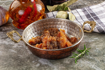 Salted herring fish caviar snack