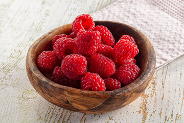 Ripe sweet juicy organic rasberry
