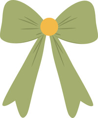 Olive green decorative bow illustration