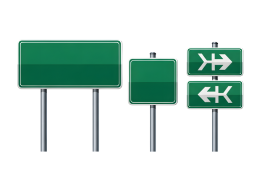 isolated green road signs ,  Green street sign isolated white background 