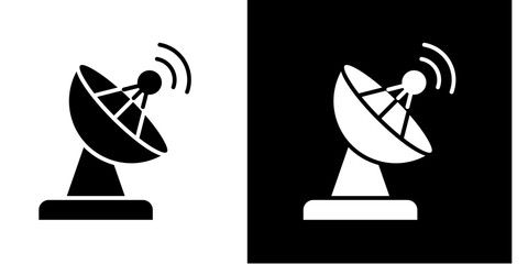 Satellite Dish  Icon Set White Style Collection
