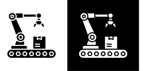 Factory Automation  Icon Set White Style Collection