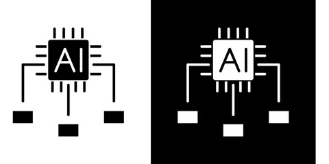 Ai Algorithm  Icon Set White Style Collection