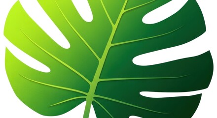 Vibrant Green Tropical Leaf Graphic Illustration - Botanical Nature Design Element
