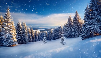 Snow Filled Christmas Landscape