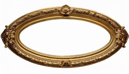 Oval Round Antique Gold Frame Isolated On A Transparent Background