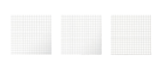 A set of three blank graph paper sheets arranged side by side, ideal for sketching, planning, or mathematical calculations, with a clean white background enhancing their usability