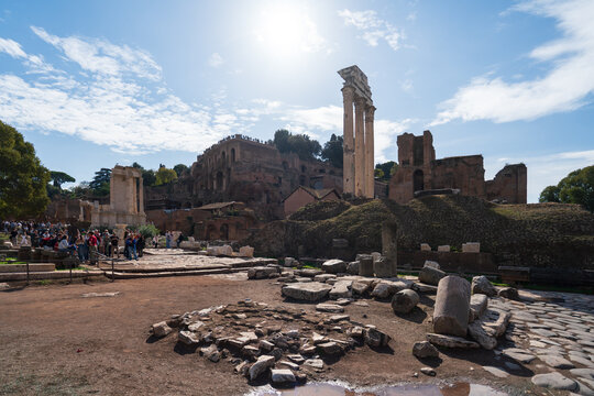 Inside the Roman Forum (Foro Romano), ruins of ancient Rome, Italy