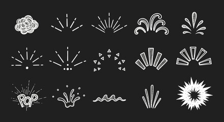 Abstract Decorative Elements and Burst Shapes for Graphic Design