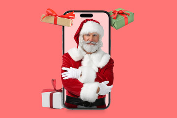Portrait of Santa Claus on white background