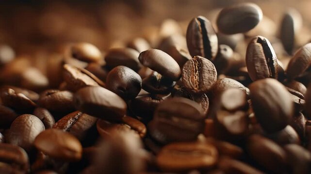 4k video of coffee beans background.