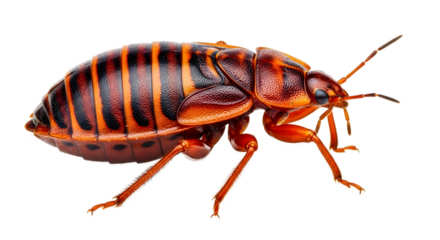 isolated bed bug close-up on white background , Bedbug Cimex lectularius isolated on background
