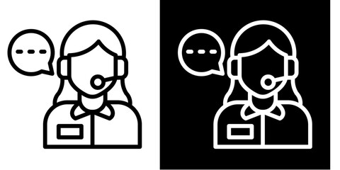 Customer Service  Icon Set White Style Collection
